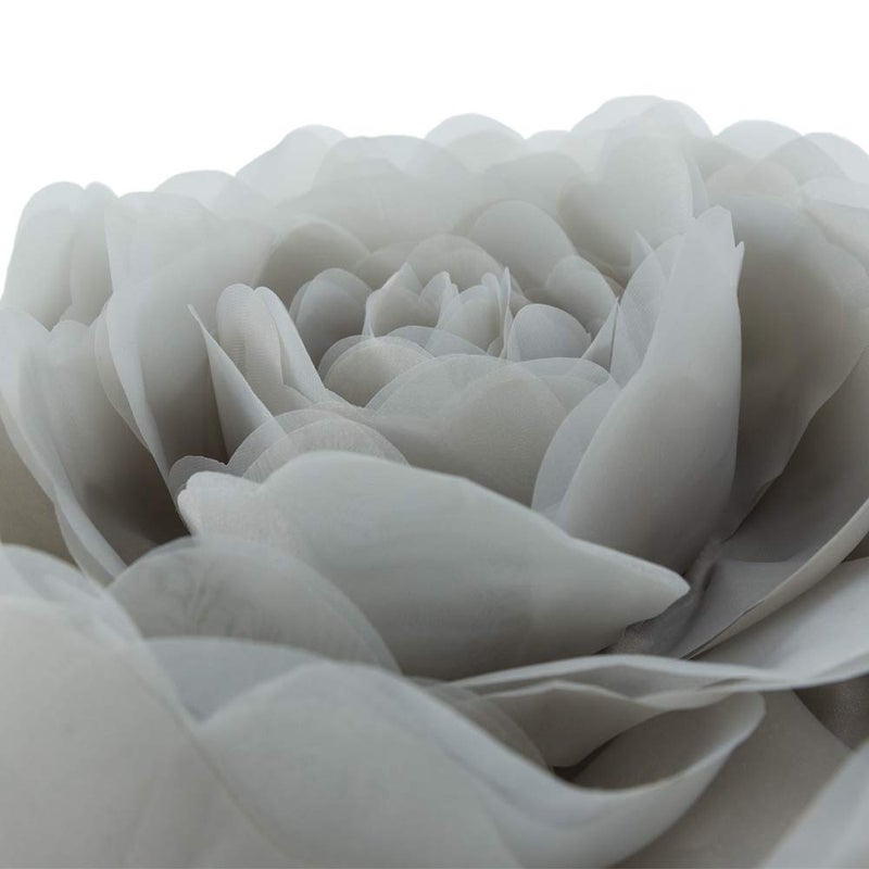 JWH Stereo Flower Throw Pillow Covers Aesthetic Decorative Floral Accent Pillow Cases Round Cushion Handmade Pillowcase for Bedroom Bed Couch Living Room 12 Inch Light Grey - Image 4